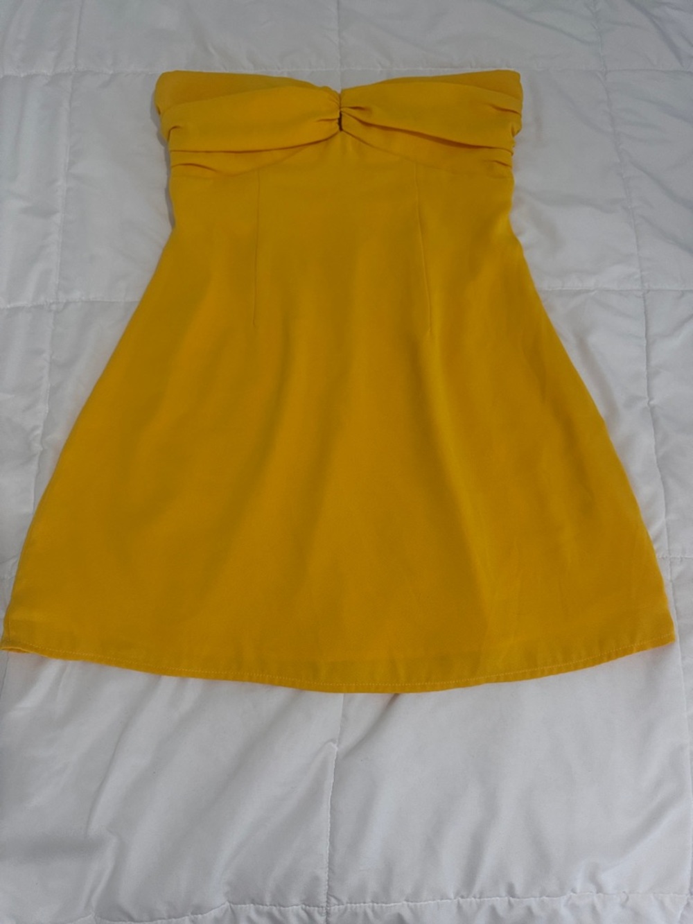 2/$25! Lulu's Strapless Yellow A-Line Sundress
